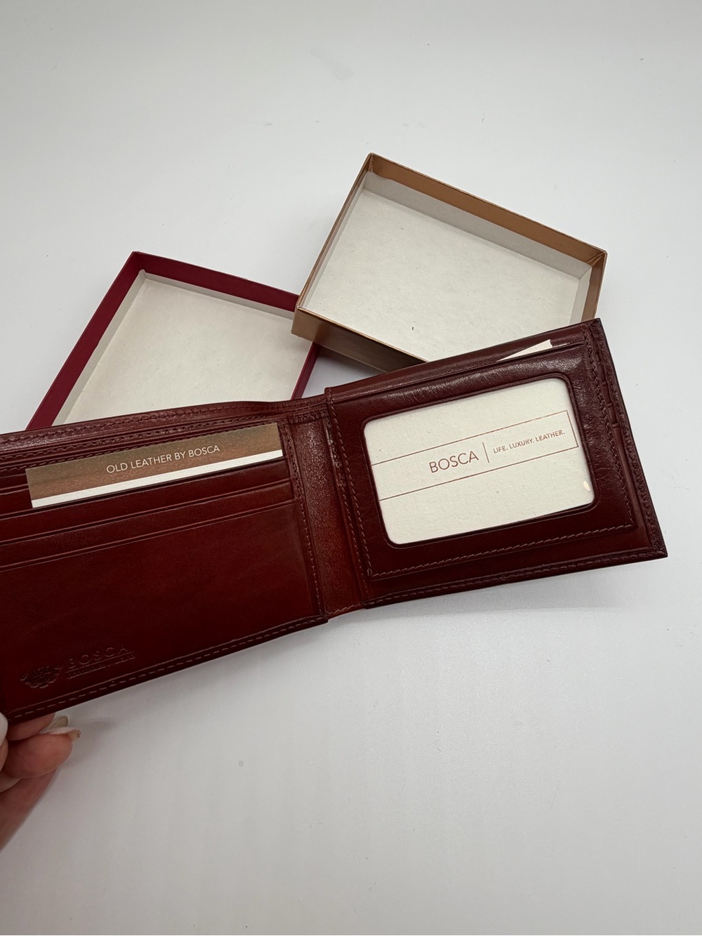 Bosca Men's Leather Bi-Fold Wallet - Brown